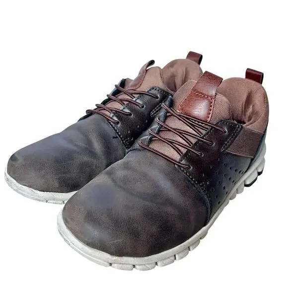 Uniform Slip On Brown Sneakers Boys 4.5 Deer Stags Betts Jr NoSoxβ Shoes School - Picture 3 of 8